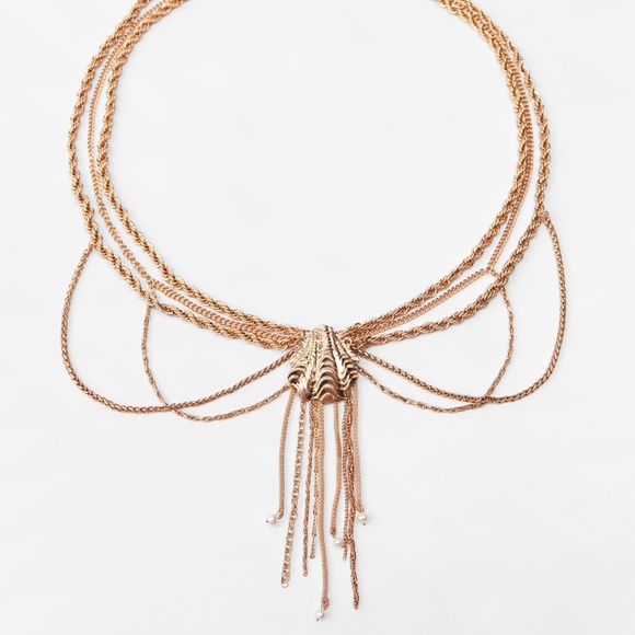 ZARA LIMITED EDITION VINTAGE METALLIC BELT WITH SHELL - Picture 2 of 4